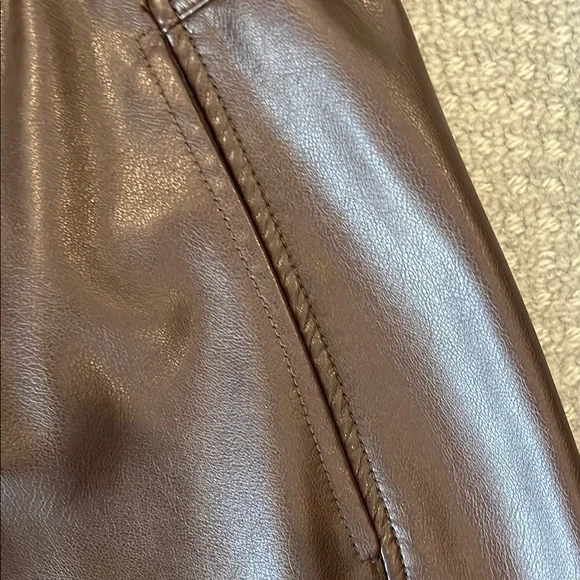 Pilcro Chocolate Brown Faux Leather Pants - Picture 3 of 7